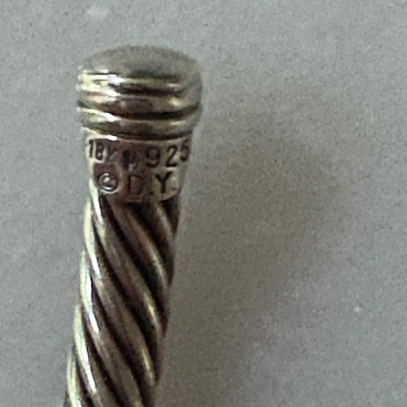 ✨ David Yurman Diamond 5mm Cable Cuff Bracelet — Sterling,18K Gold, Authentic S - Picture 5 of 9